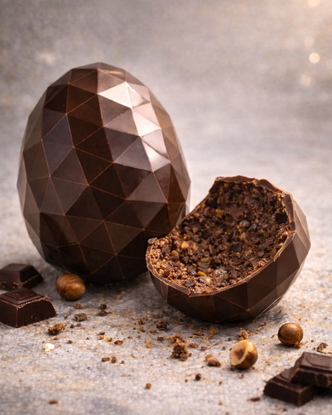 L'œuf Origami Praliné noisette